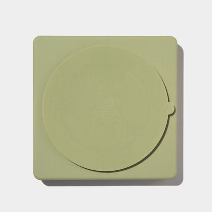 Écuelle à alimentation lente 3-en-1 avec motif d'écaille de poisson - olive