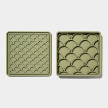 Écuelle à alimentation lente 3-en-1 avec motif d'écaille de poisson - olive