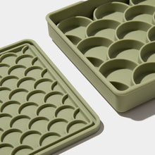 Écuelle à alimentation lente 3-en-1 avec motif d'écaille de poisson - olive