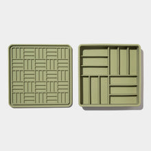 Gamelle anti-glouton 3-en-1 en parquet – olive