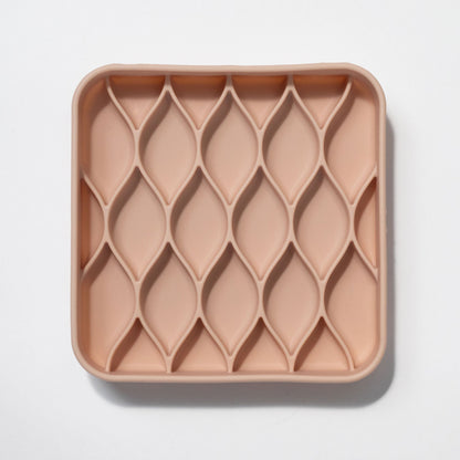 argyle slow feeder bowl - rose water