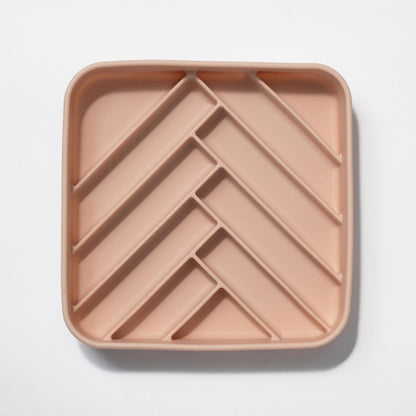 chevron slow feeder bowl - rose water