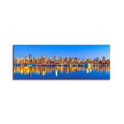 Centre-ville de Vancouver au coucher du soleil - Décoration murale Skyline