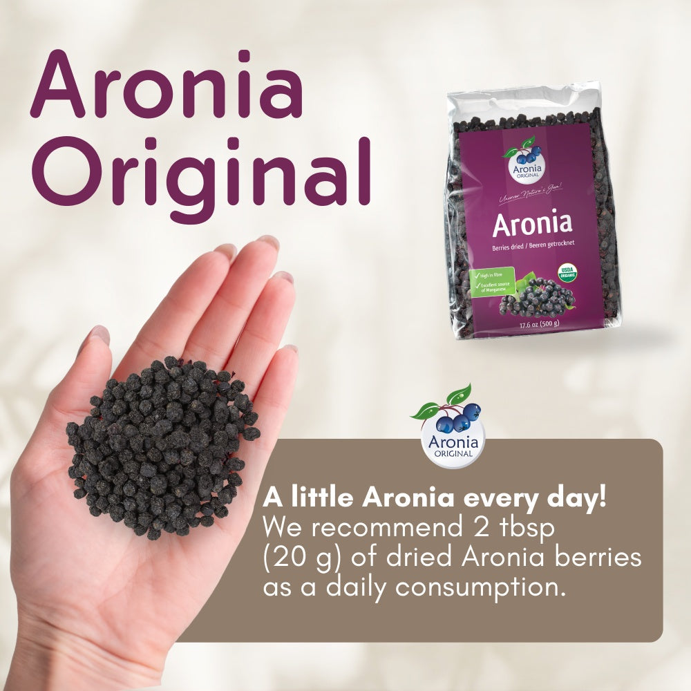 Baies d'aronia biologiques séchées 500 g (17,6 oz)
