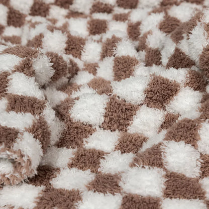Plaid bicolore chocolat et blanc