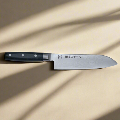 HAYAMI 180 - VG10 - Couteau Santoku en acier Damas 33 couches 180 mm