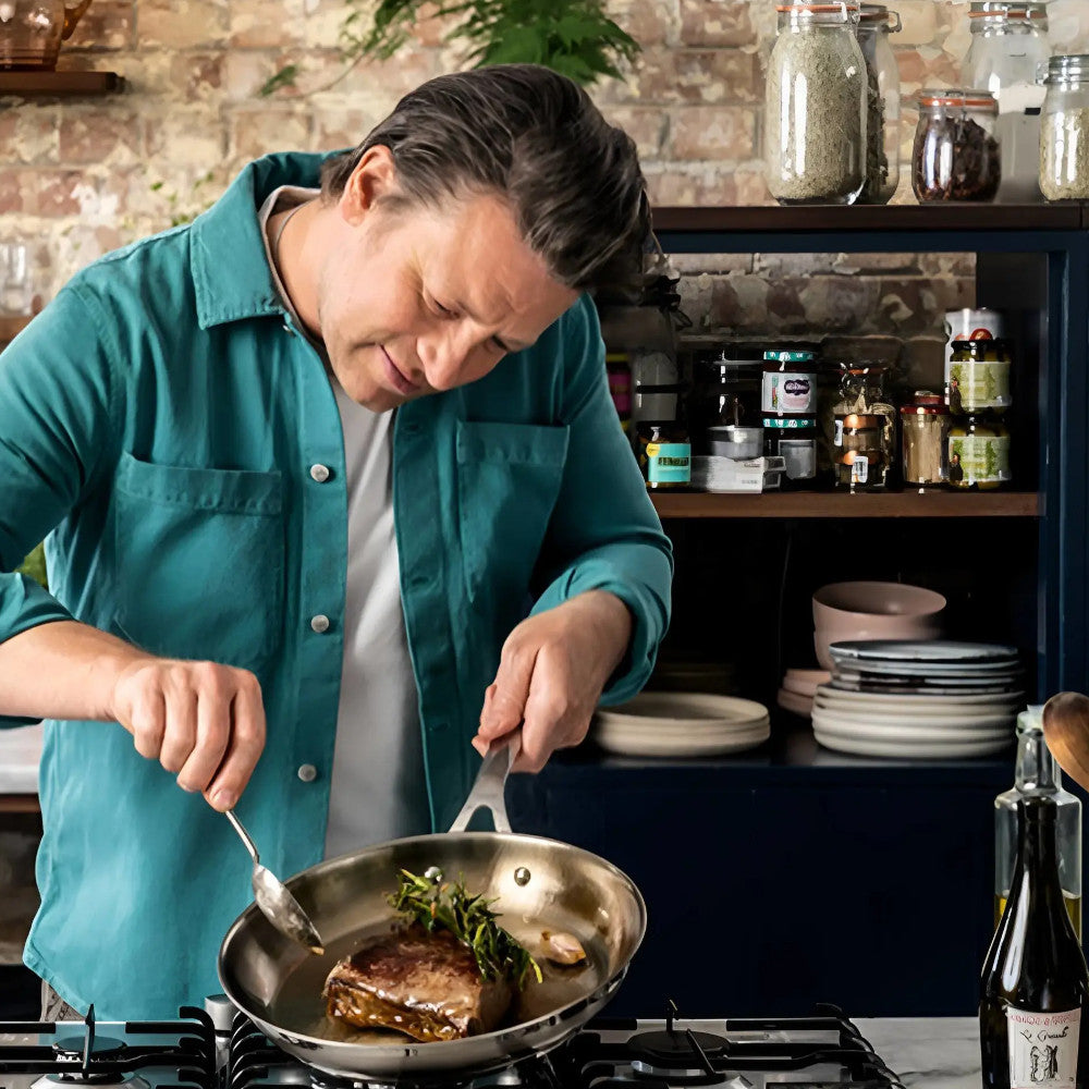 T-FAL E3110655 Jamie Oliver Cook Smart Stainless Steel Fry Pan 28CM