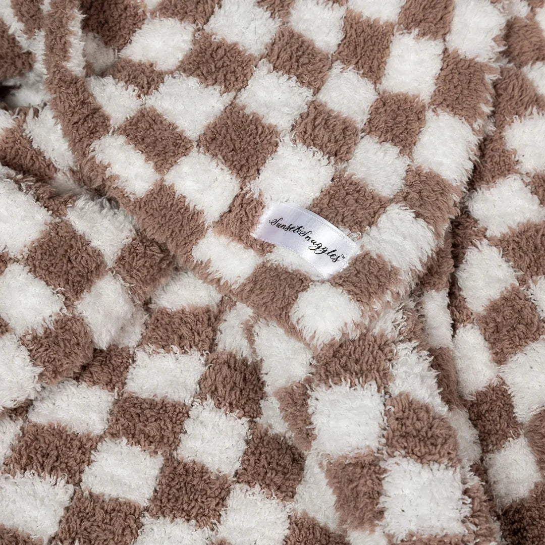 Plaid bicolore chocolat et blanc