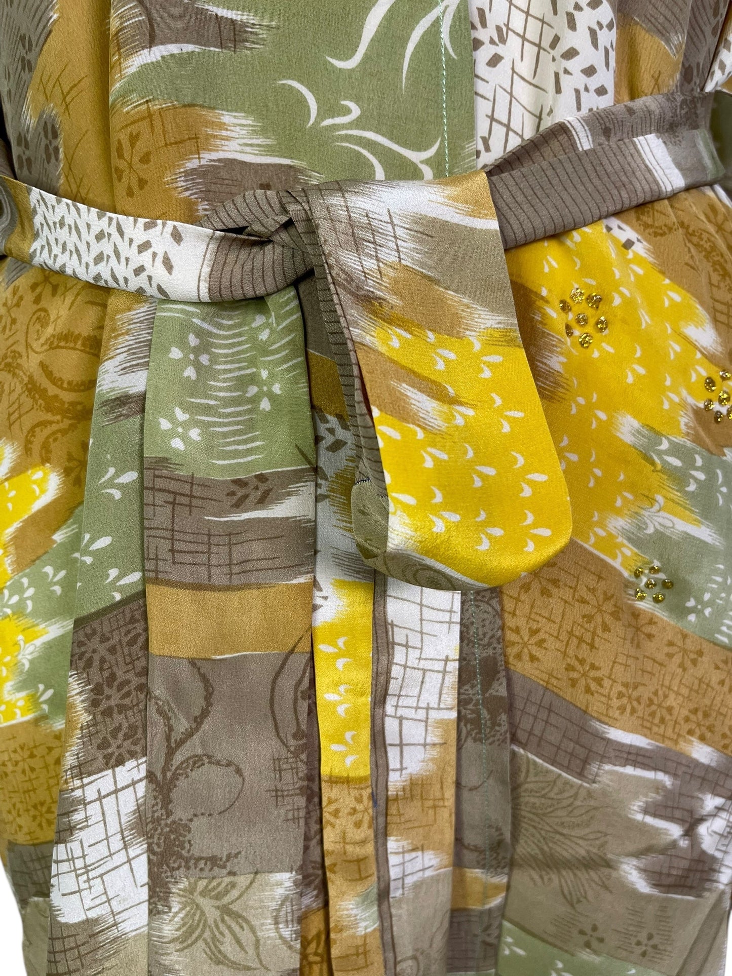 PRC6918 Veste kimono à manches en pure soie avec ceinture