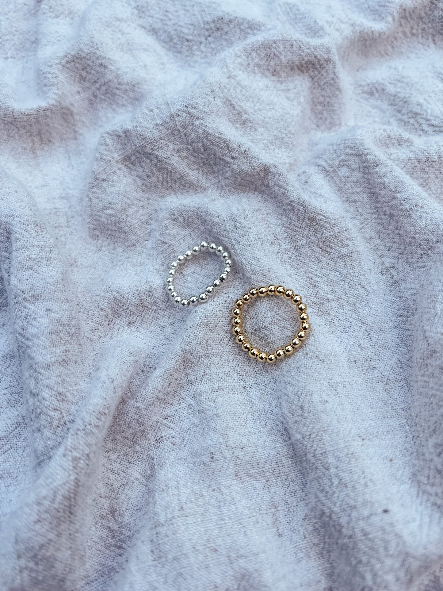 Bagues perlées 3 mm en Or Rempli 14K ou Argent Sterling