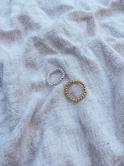 Bagues perlées 3 mm en Or Rempli 14K ou Argent Sterling