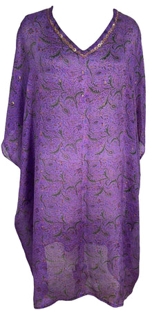 PRC6425 Kaftan Avatar en pure soie longueur midi