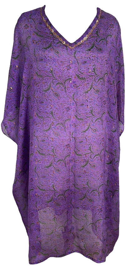 PRC6425 Kaftan Avatar en pure soie longueur midi