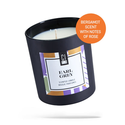 Bougie en cire de soja parfumée au thé Earl Grey - Bergamote & Rose - 8 oz