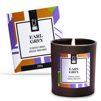 Bougie en cire de soja parfumée au thé Earl Grey - Bergamote & Rose - 8 oz
