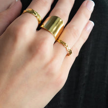 ELIOTT Gold: Cross Over Weave Pattern Band Ring