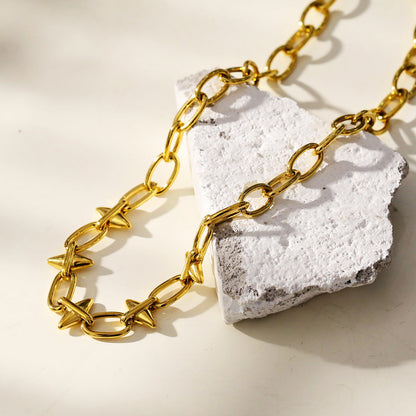 ELLINOR: Collier Tendance Goutte Diamant Industriel Chic