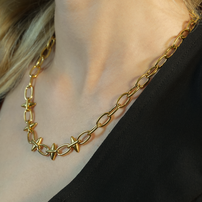 ELLINOR: Collier Tendance Goutte Diamant Industriel Chic