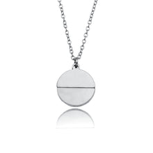 EMERSYN Argent (Or Blanc) : Collier pendentif cercle minimaliste en métal et coquille