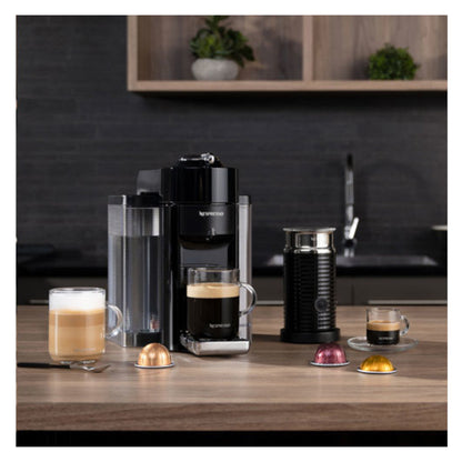 NESPRESSO ENV135BAECA Vertuo Coffee & Espresso Machine with Aeroccino Milk Frother - Piano Black - Factory serviced with Home Essentials Warranty