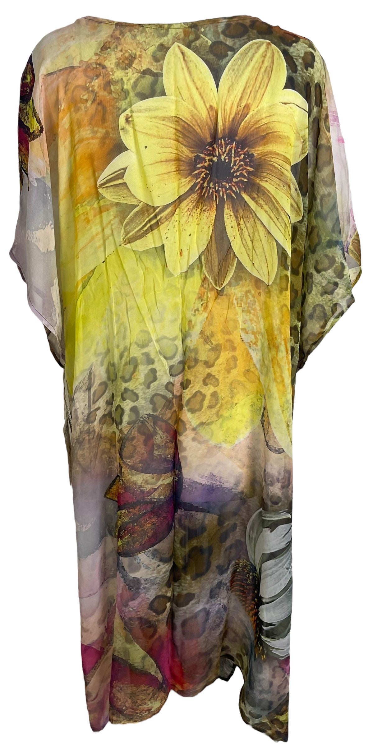PRG6798 Kaftan Long en Soie Pure Transparente Avatar