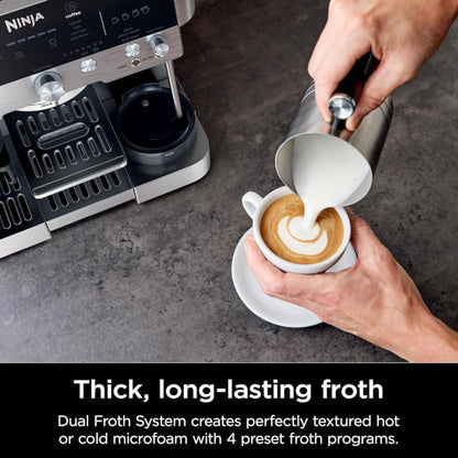 NINJA ES601C Espresso Luxe Premier Series Drip Coffee Maker and Rapid Cold Brew - Factory serviced with Home Essentials warranty