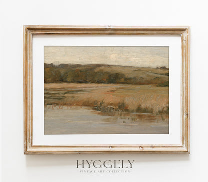 Estampe d'art Paysage d'automne chaud vintage L0125
