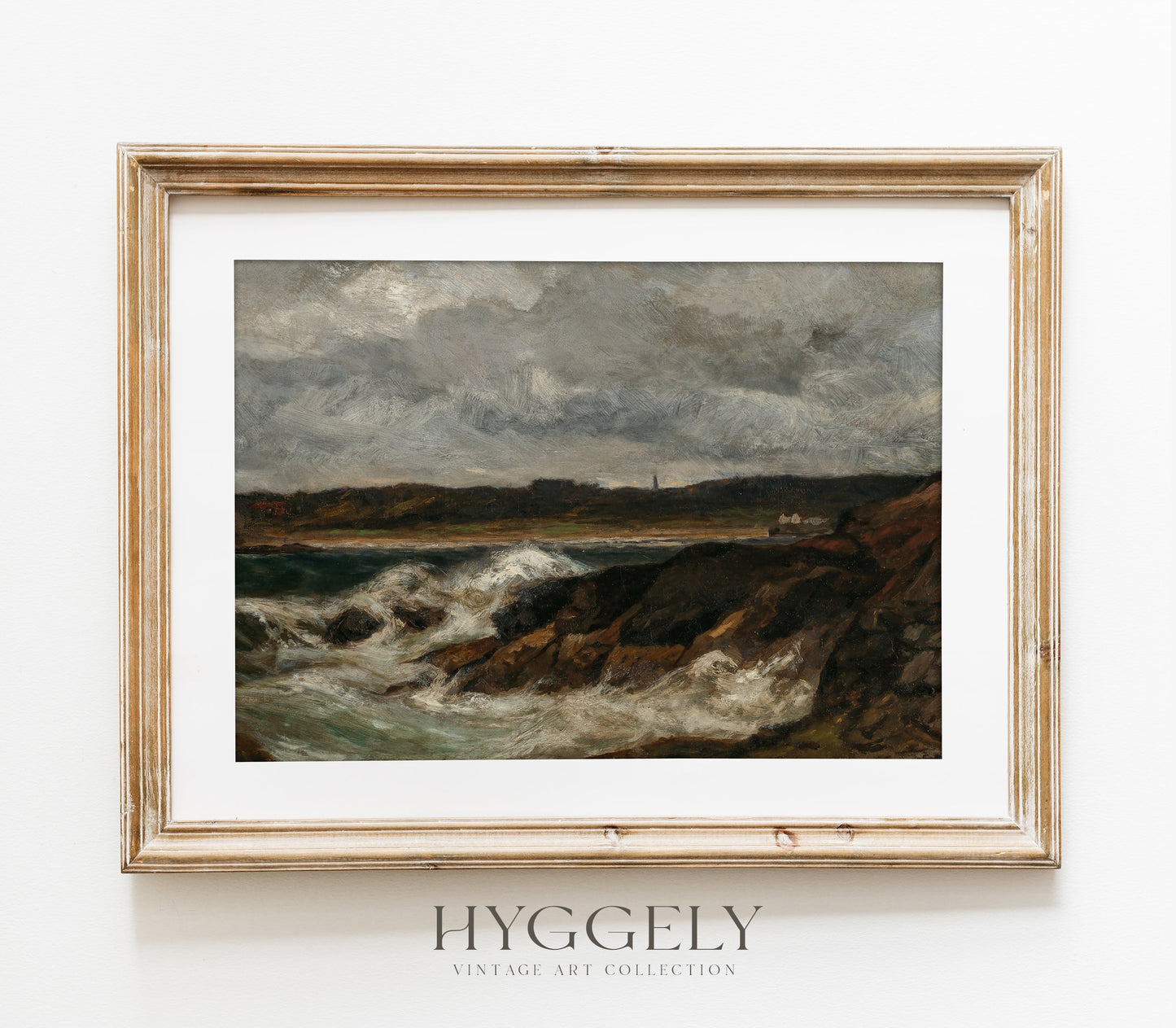 Estampe d'art paysager « Vagues déferlantes vintage » L0132