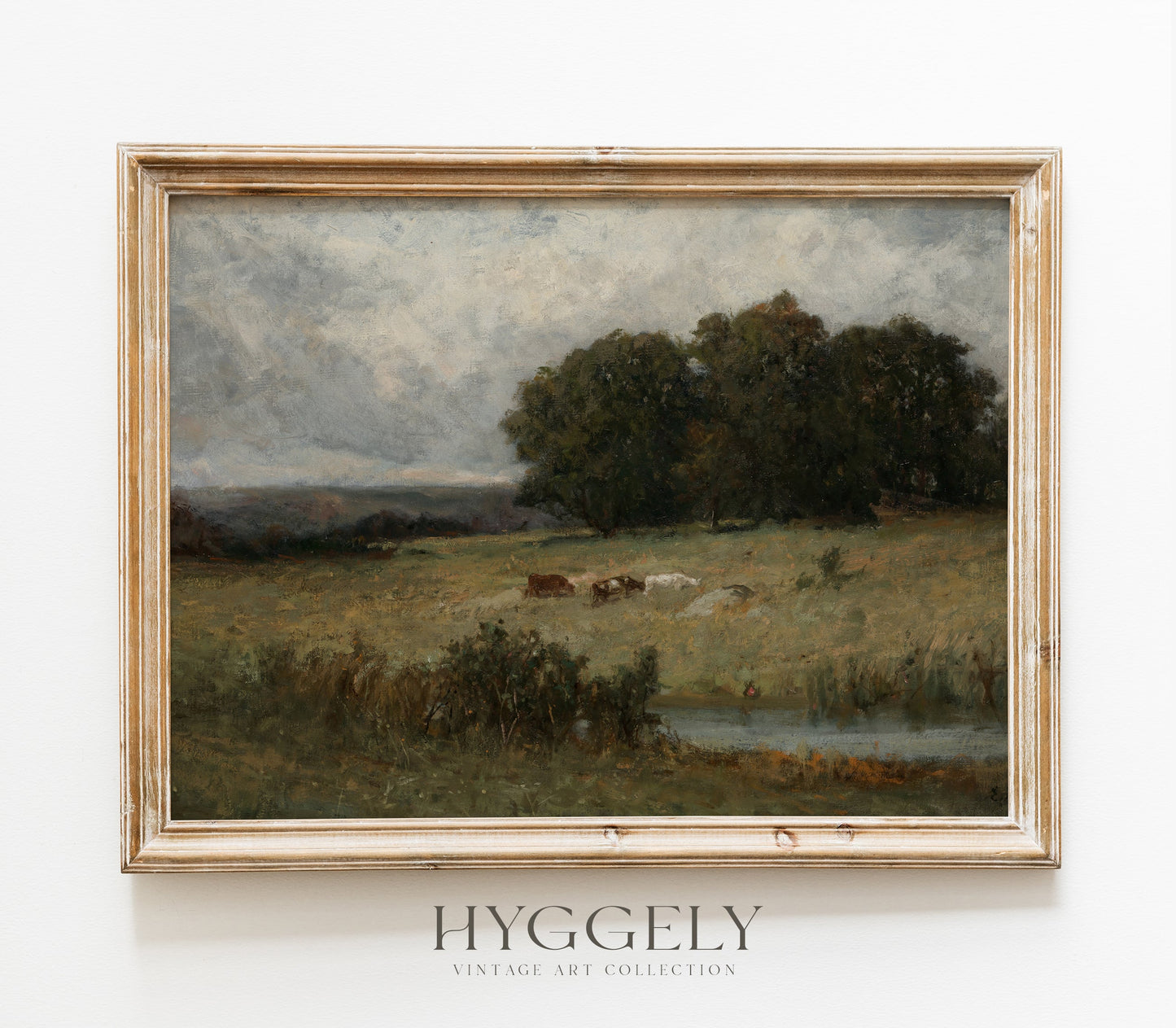 Estampe de paysage de champs agricoles vintage L0133