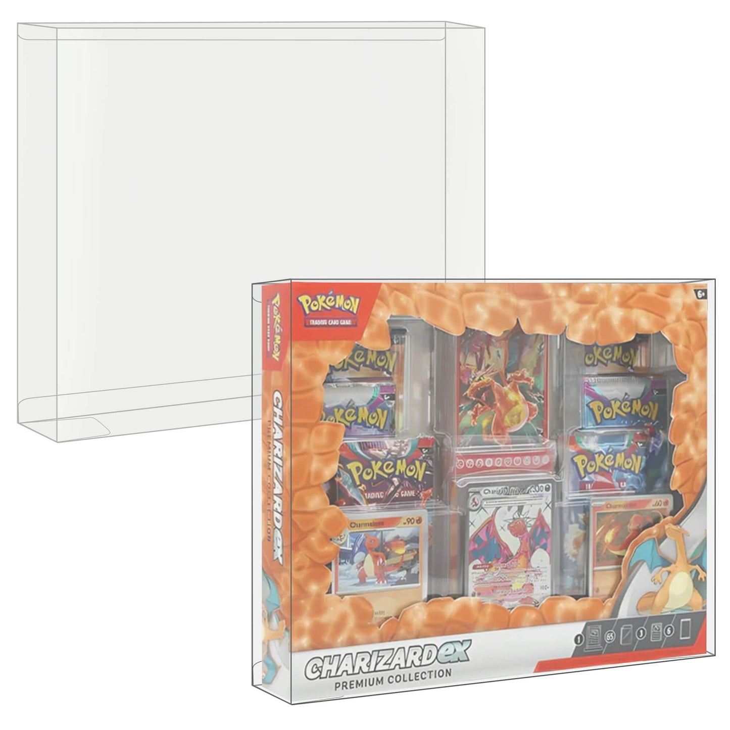 Boîte de Collection Pokémon EVORETRO Protector – Dracaufeu EX (Lot de 5)