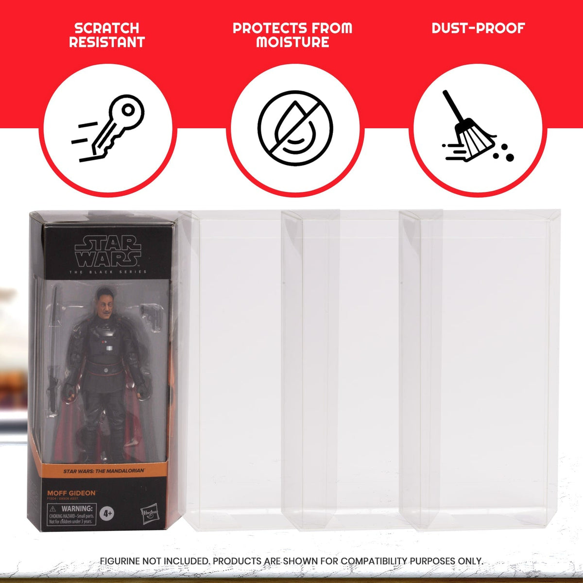 EVORETRO Action Figure Protective Case for Regular Star Wars Black Series with Angled Corners - PET 0.35MM - 10 Pack