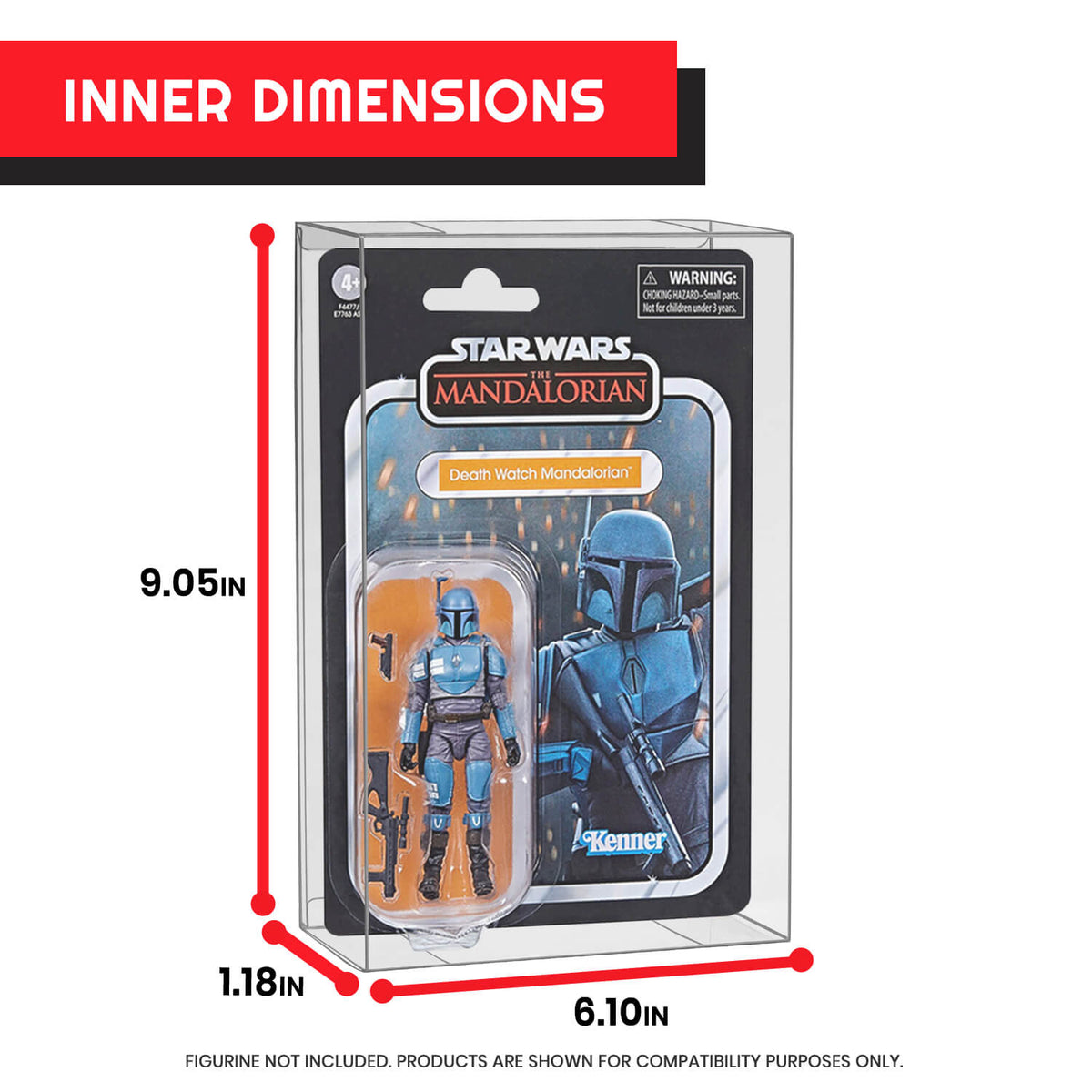 Action Figure Protective Case for Carded Star Wars and GI Joe  3.75'' (Shallow, 30MM) - 10 Pack