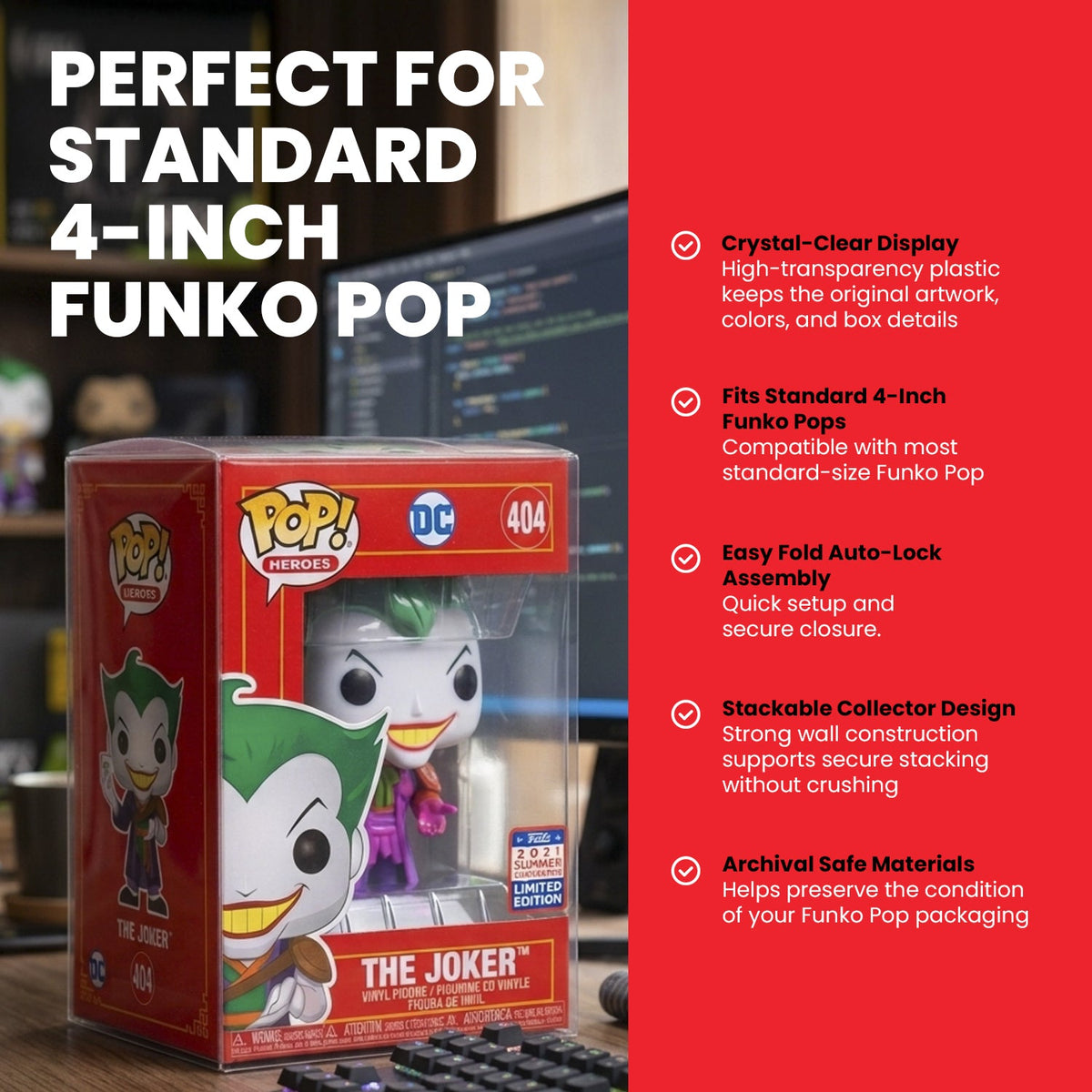 EVORETRO PREMIUM Funko Pop Plastic Protector for 4 Inch 0.50MM