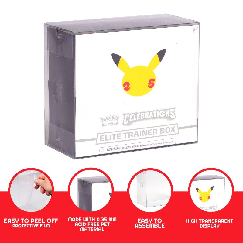 EVORETRO PET Protector for Pokémon Elite Trainer Boxes (ETB) – Pack of 5