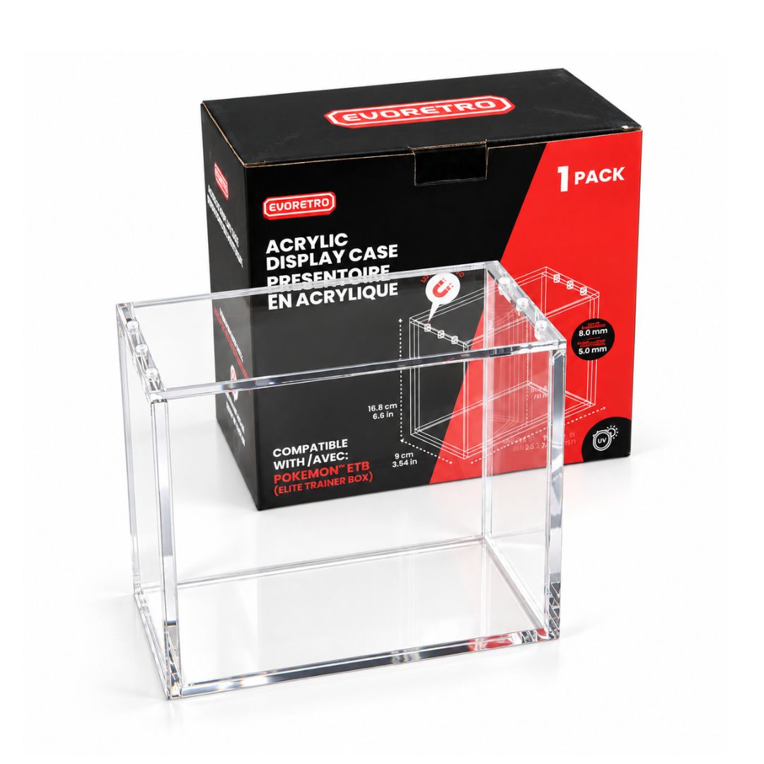 EVORETRO Acrylic ETB Display Case with Magnetic Lid – 1 Pack