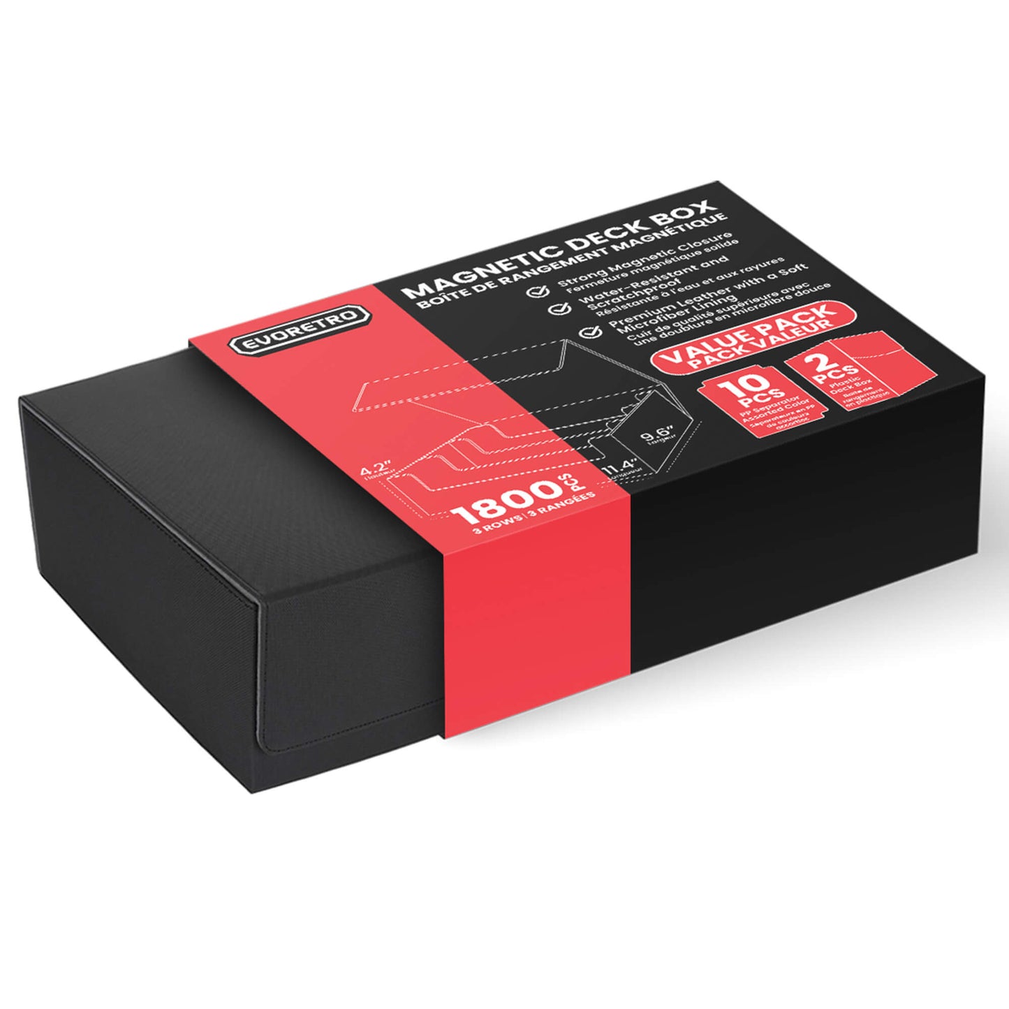 Boîte de rangement EVORETRO magnétique pour cartes - Contient 1800 cartes