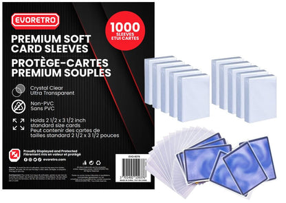 EVORETRO Premium Soft Card Sleeves - Pack of 1000