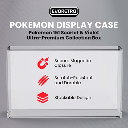 EVORETRO 5mm Acrylic UPC Display Case – Pokémon 151, Mega Charizard EX & 30th Anniversary UPC (1 Pack)