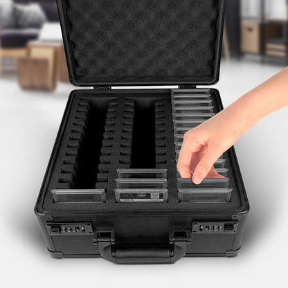 EVORETRO 3 Rangées avec Emplacements Individuels Adaptées pour 42 Cartes Gradées - Noir