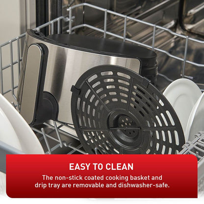 T-FAL 4.2L Digital Stainless Steel Prestige Air Fryer - Blemished package with full warranty - EY403D50