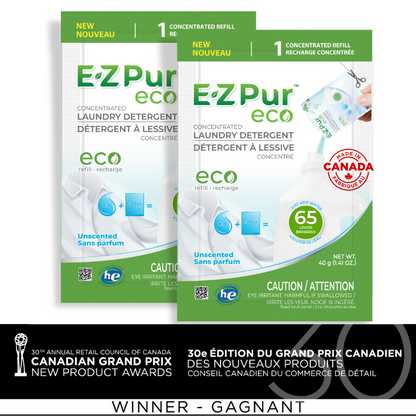 130 Loads - EZ Pur Eco Laundry Detergent Refill (Unscented)