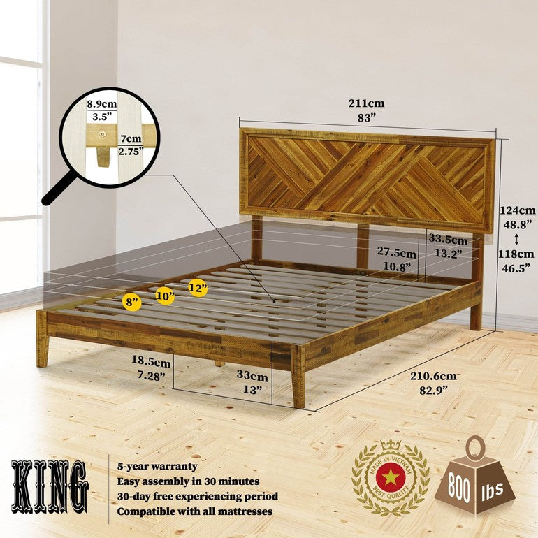 Cadre de lit plateforme en bois Sierra Deluxe