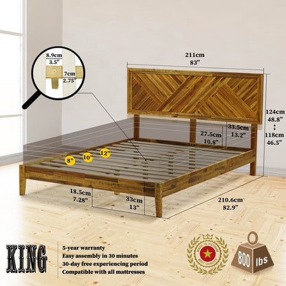 Cadre de lit plateforme en bois Sierra Deluxe