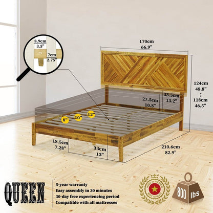 Cadre de lit plateforme en bois Sierra Deluxe