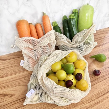 Sacs à provisions en coton (lot de 3)