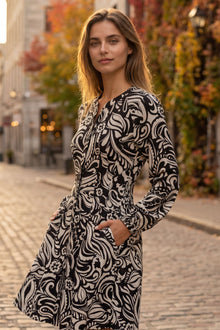 Robe imprimée à manches longues Eleanor