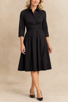Robe-chemise évasée Tessa à nouer sur le devant