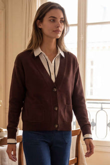 Éliane Button V-Neck Knit Cardigan