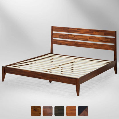 Cadre de lit plateforme en bois de luxe Emery