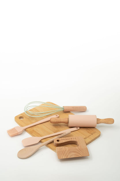 Mini chef set 7-en-1 : kit de cuisine pour enfants de 2 à 10 ans